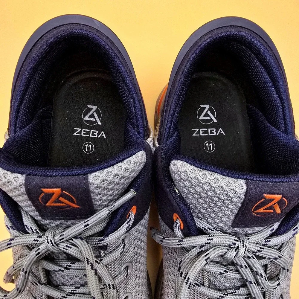 Zeba Hands-Free‎ Shoes Gray Blue Orange Mens 11 Slip On Walking Sneakers Knit